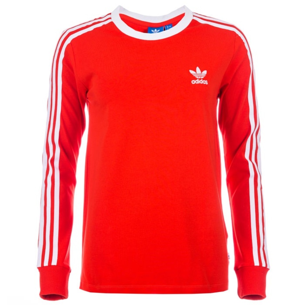 Adidas Orange Stripes Long Sleeve Shirt